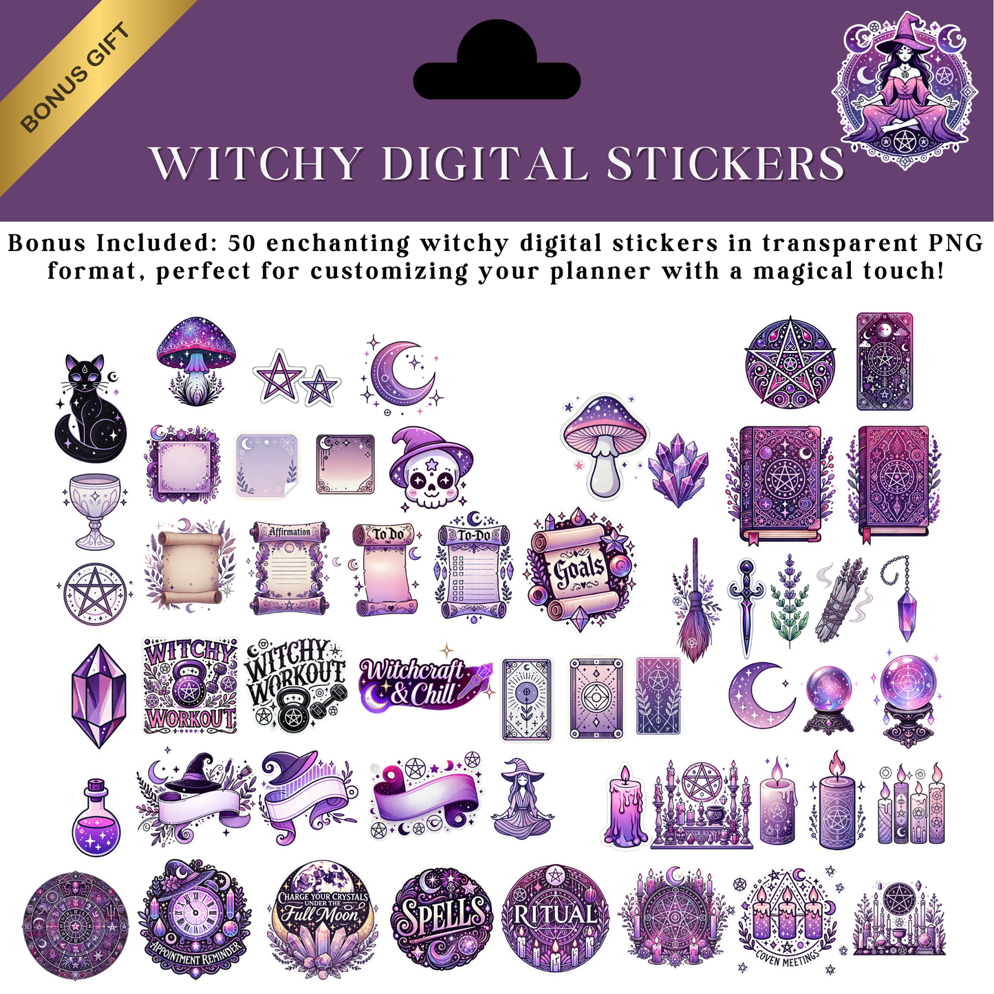 Her Book Of Shadows - Digital Grimoire, Book Of Shadows, Witchcraft Journal for Goodnotes, Witchy Journal, Spells, Moon, Astrology & Tarot Journal, iPad Planner