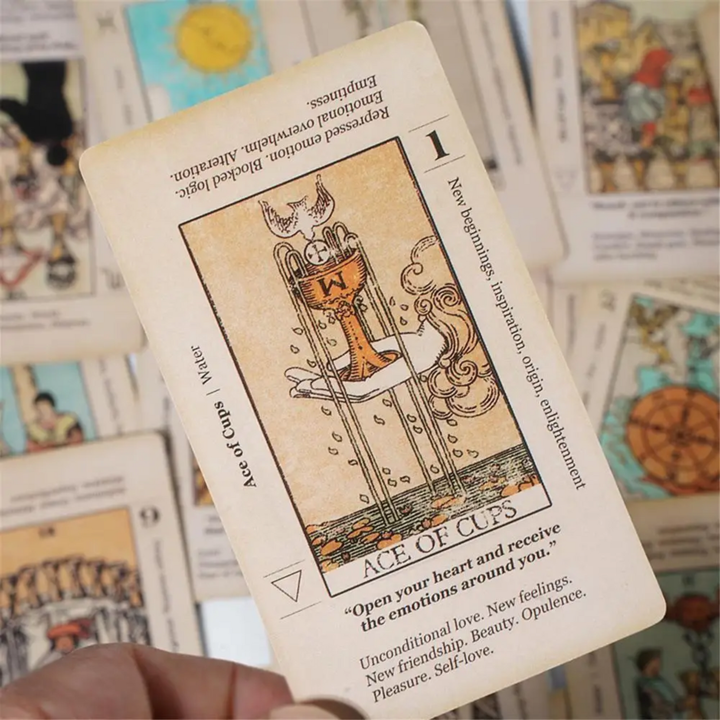 Tarot Card With Meaning On Them Beginner Tarot Keyword Antiqued Tarot Deck Learn Tarot 78 Cards