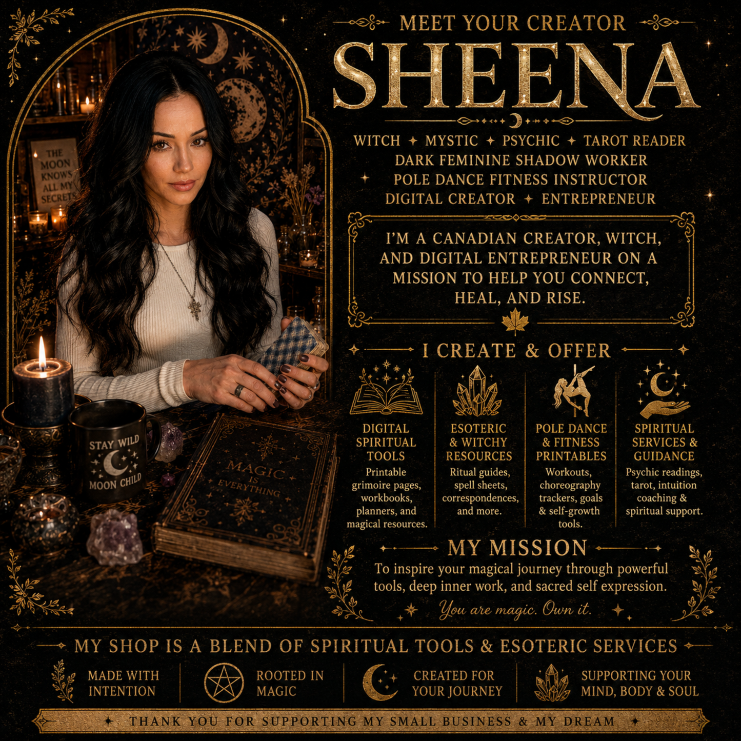 Witchcraft Grimoire Builder | Book of Shadows Printable PDF | Moon Phases, Spells, Spell Jars, Tarot Spreads & Sabbats, Correspondences,