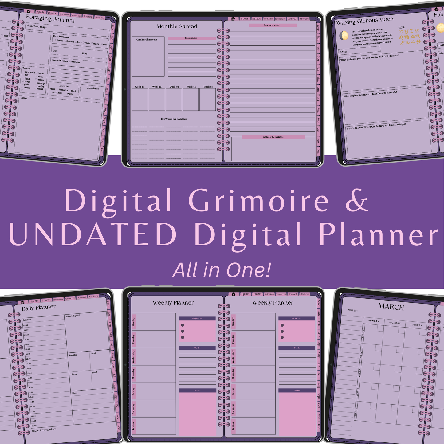 Undated Witchy Planner & Digital Grimoire - That Witchy Girl Planner