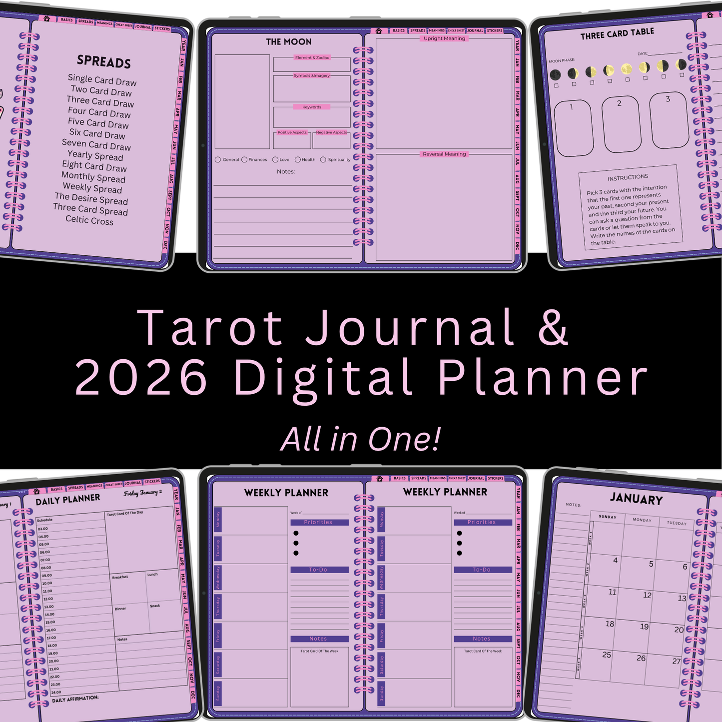 2026 Digital Tarot Journal & Planner - My Digital Tarot Planner