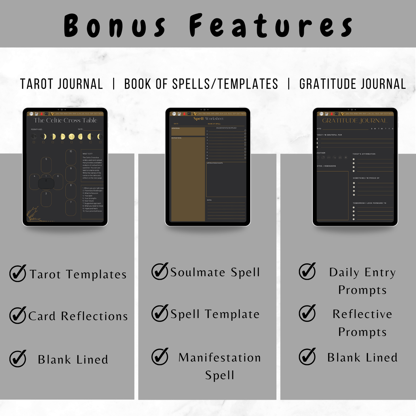 Moon Manifestation Digital Journal Planner - Moonlight Alchemy Manifest With The Moon