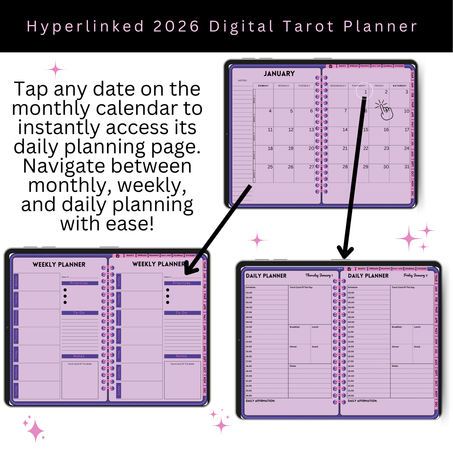 Undated Digital Tarot Planner & Journal - My Digital Tarot Journal