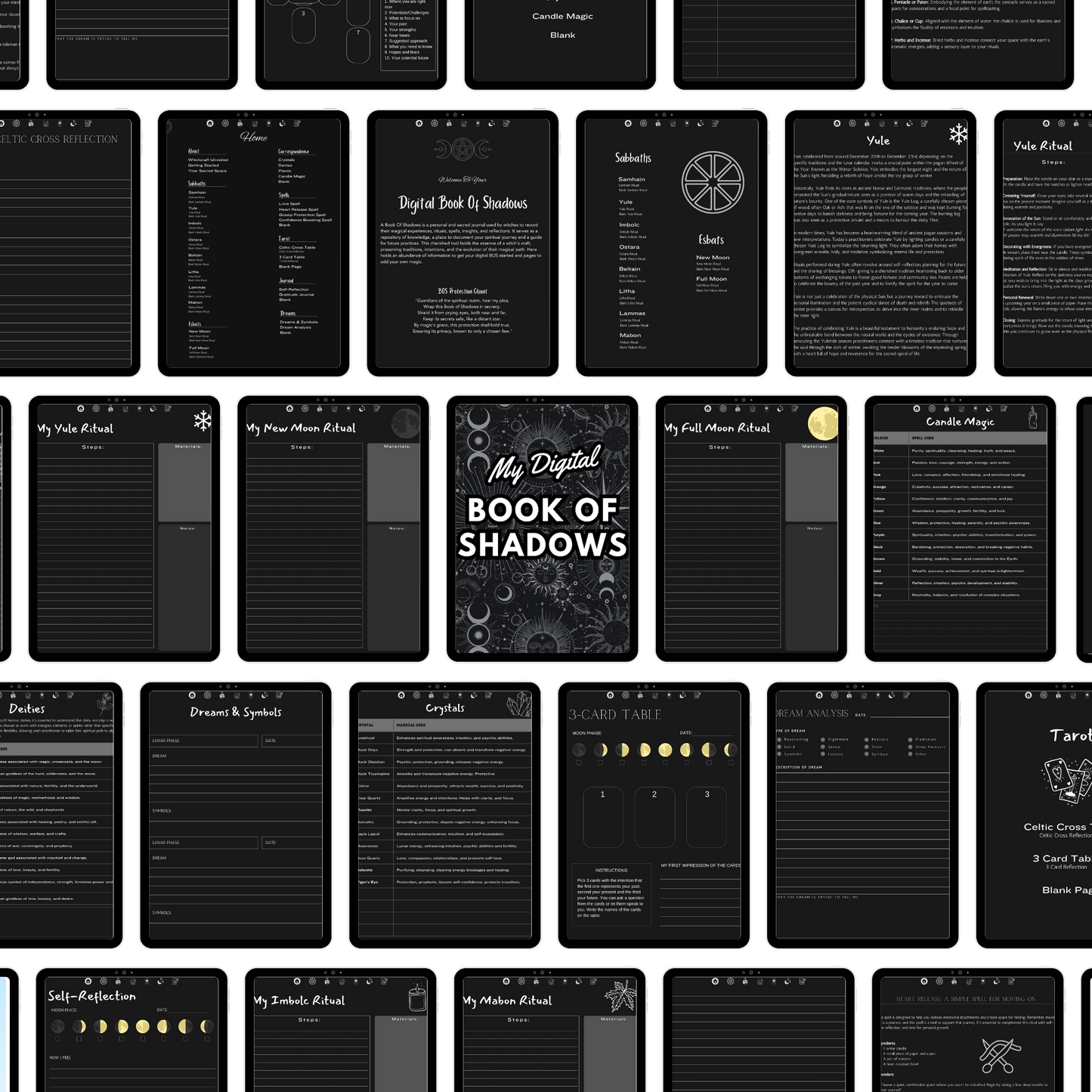 Digital Grimoire, Book Of Shadows Witchcraft Journal for Goodnotes, Witchy Planner