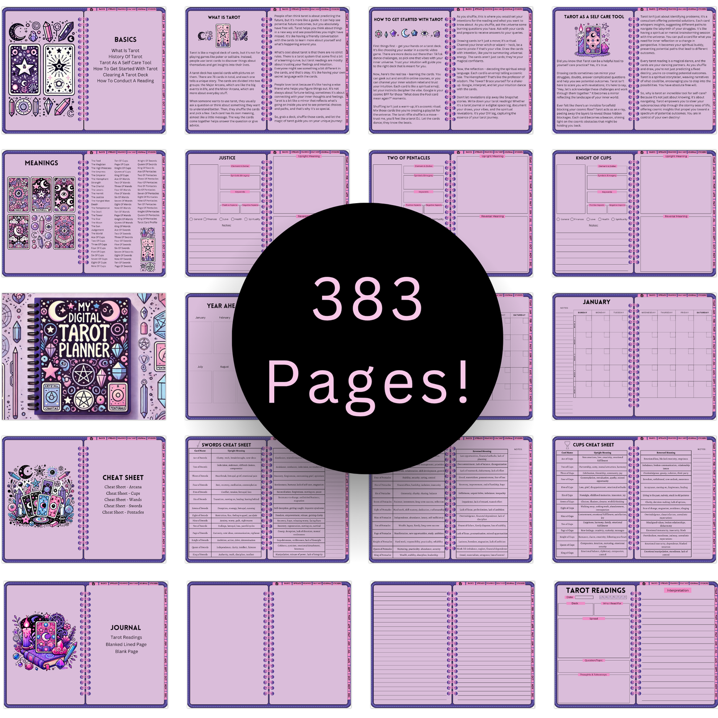 Undated Digital Tarot Planner & Journal - My Digital Tarot Journal