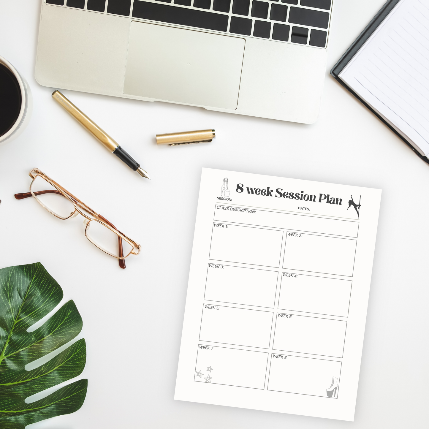 Ultimate Pole Dance Fitness Instructor Planner Printer Printable Version Pole Book