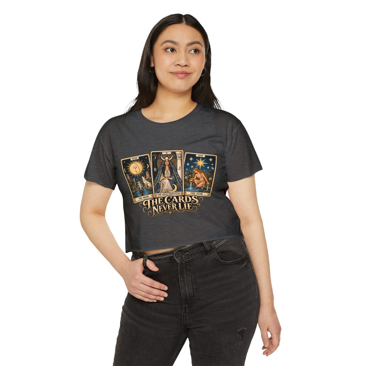 The Cards Never Lie Tarot Crop Top | Witchy Festival Top | Tarot Lover Shirt