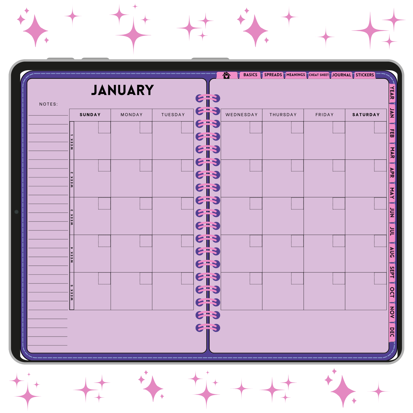 Undated Digital Tarot Planner & Journal - My Digital Tarot Journal