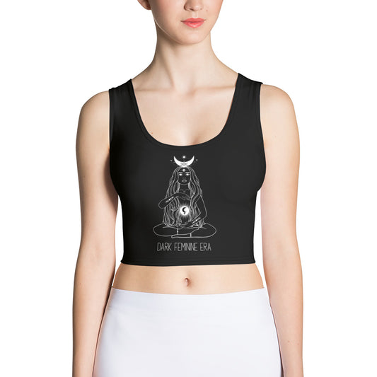 Dark Feminine Era Occult Witchy Lilith Triple Moon Pentacle Crop Top