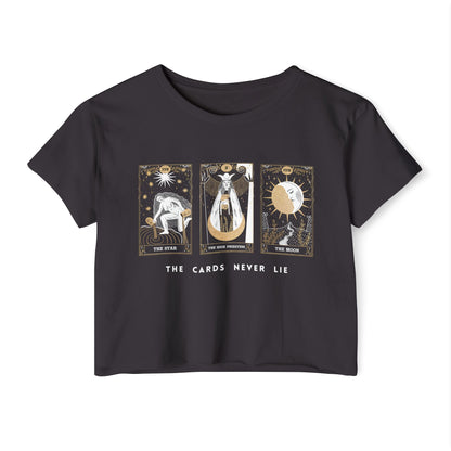 The Cards Never Lie Tarot Crop Top | Witchy Festival Shirt | Tarot Lover Gift