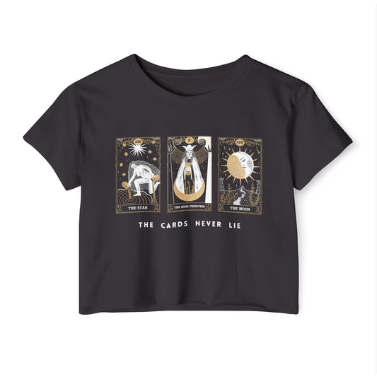 The Cards Never Lie Tarot Crop Top | Witchy Festival Shirt | Tarot Lover Gift