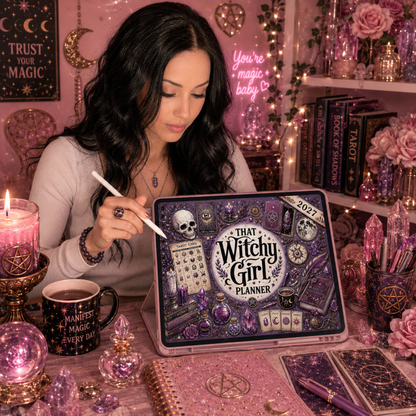 2027 Witchy Digital Planner & GoodNotes Grimoire / Book Of Shadows, Tarot Journal, Spell Book, Moon Manifestation, Daily/Weekly Planning