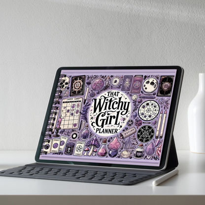 That Witchy Girl Planner & Digital Grimoire / Book Of Shadows, 2025 Digital Planner, Tarot Journal, Spell Book, Moon Journal, Daily/Weekly Planning