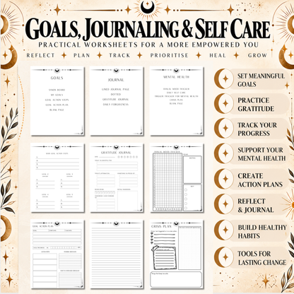 Shadow Work Journal Printable, Dark Feminine Workbook, Journal Prompts, Beginner's Guide, Mental Health Mood Tracker, Emotional Wellness