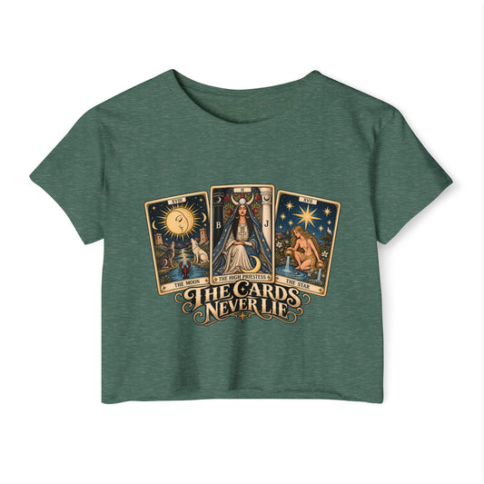 The Cards Never Lie Tarot Crop Top | Witchy Festival Top | Tarot Lover Shirt