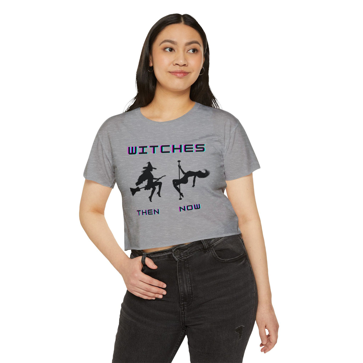 Pole Dancing Witch Crop Top | Funny Pole Dancer Shirt | Witchy Aerial Fitness Tee