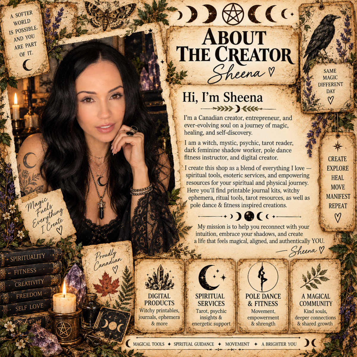 Wiccan Junk Journal Kit Printable, Witch Grimoire Pages, Book of Shadows, Witchcraft Journal, Witch Ephemera, Sabbats, Wheel of the Year