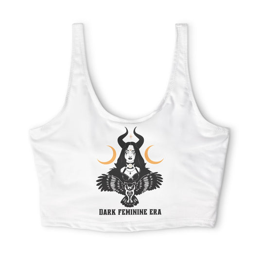 Dark Feminine Era Crop Top | Witchy Pole Dance Top | Gothic Padded Sports Bra