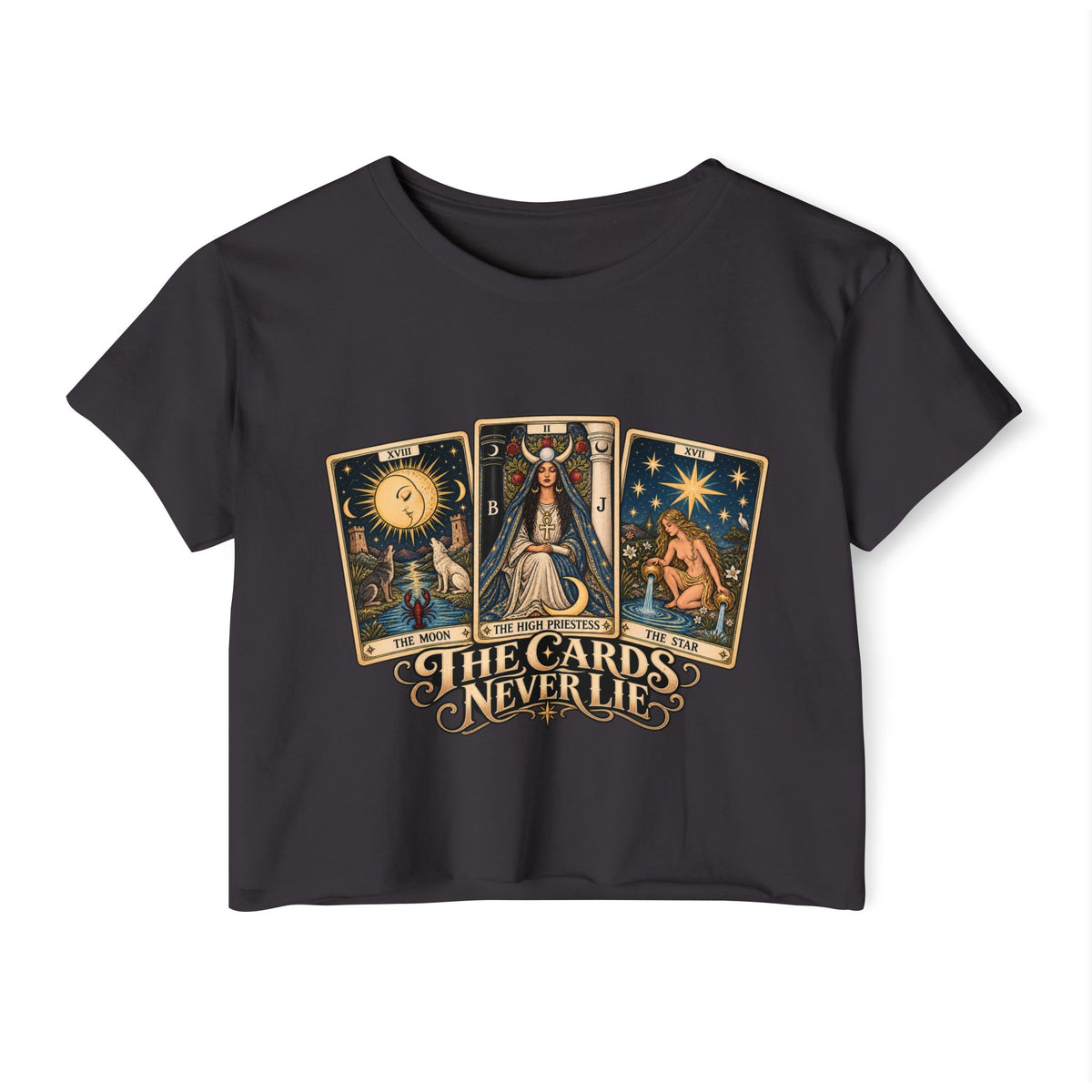 The Cards Never Lie Tarot Crop Top | Witchy Festival Top | Tarot Lover Shirt