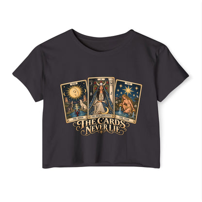 The Cards Never Lie Tarot Crop Top | Witchy Festival Top | Tarot Lover Shirt