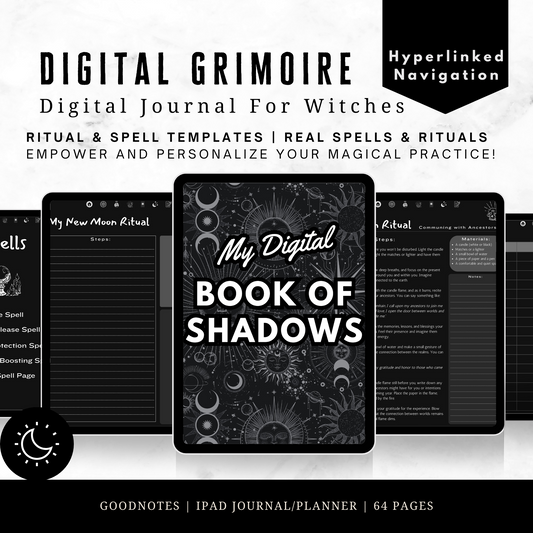 Digital Grimoire, Book Of Shadows Witchcraft Journal for Goodnotes, Witchy Planner