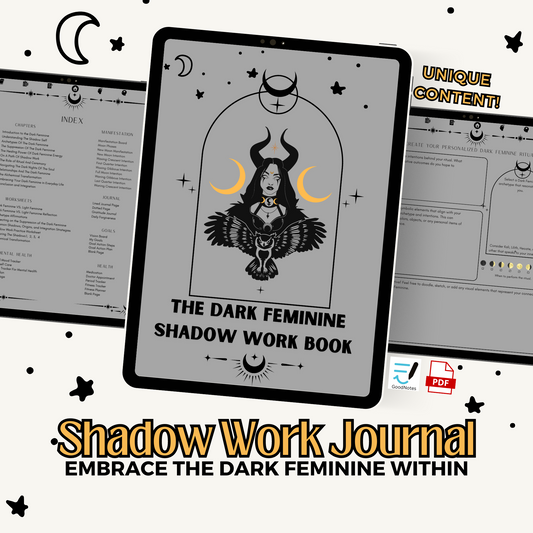 Shadow Work Journal Workbook, Self-Care Journal Pages, Mental Health Tracker, Witchy Planner, Dark Feminine Spiritual Journal for GoodNotes