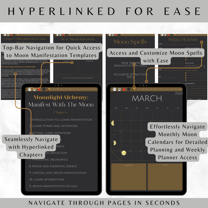 Moonlight Alchemy: Manifest With The Moon 2024 Digital Planner