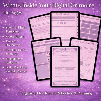 Her Book Of Shadows - Digital Grimoire, Book Of Shadows, Witchcraft Journal for Goodnotes, Witchy Journal, Spells, Moon, Astrology & Tarot Journal, iPad Planner