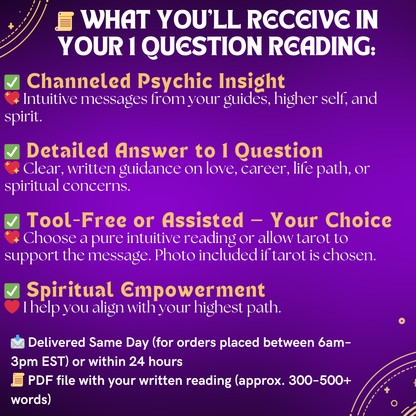 Book A Reading! Ask Anything! 1 Question Reading (PDF Delivery)