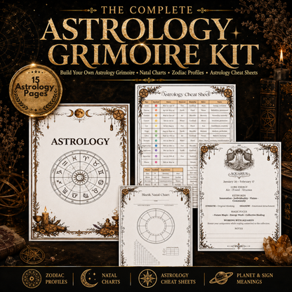 Witchcraft Grimoire Builder | Book of Shadows Printable PDF | Moon Phases, Spells, Spell Jars, Tarot Spreads & Sabbats, Correspondences,