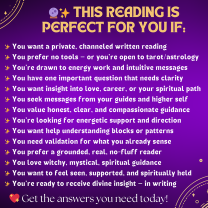 Book A Reading! Ask Anything! 1 Question Reading (PDF Delivery)
