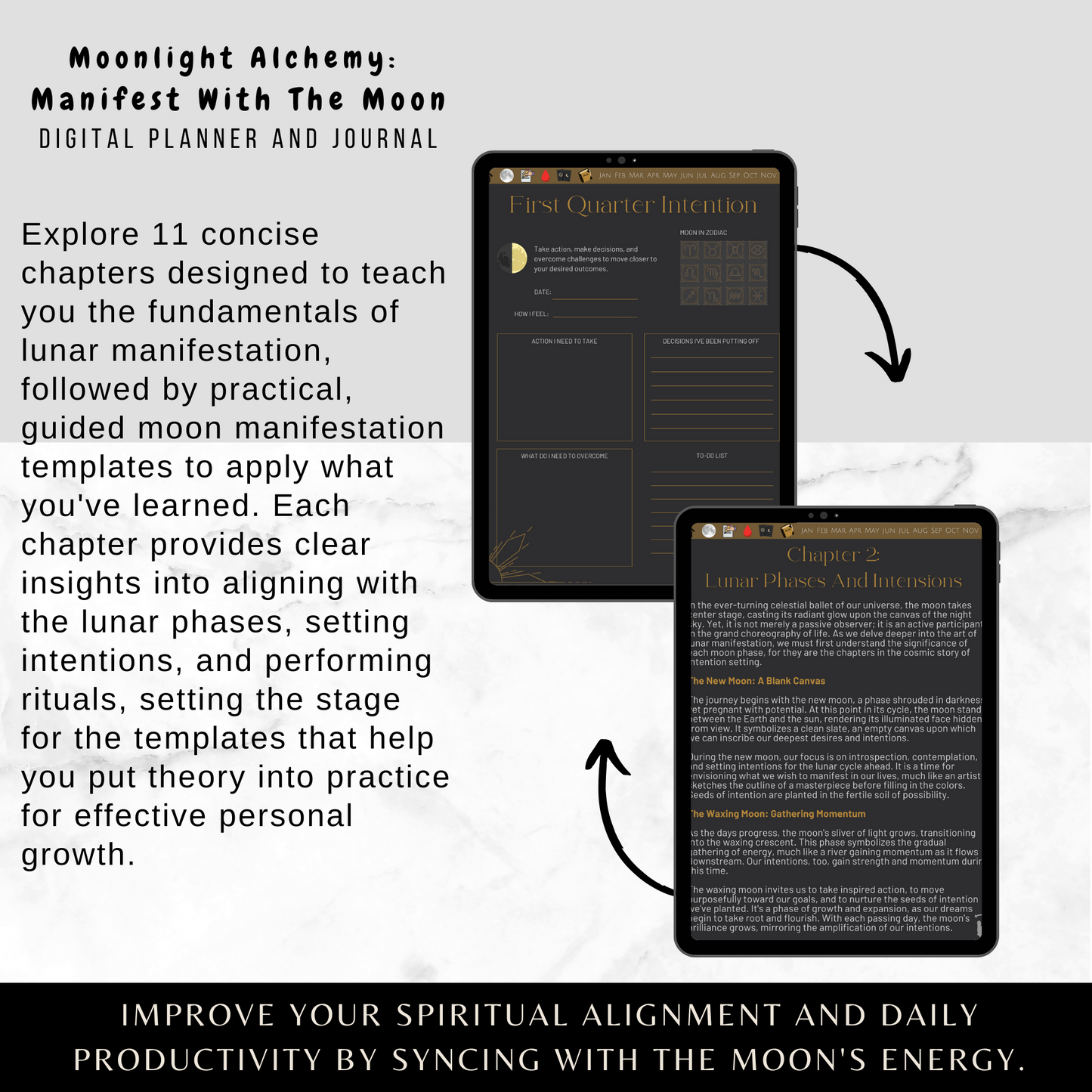 Moonlight Alchemy: Manifest With The Moon 2024 Digital Planner