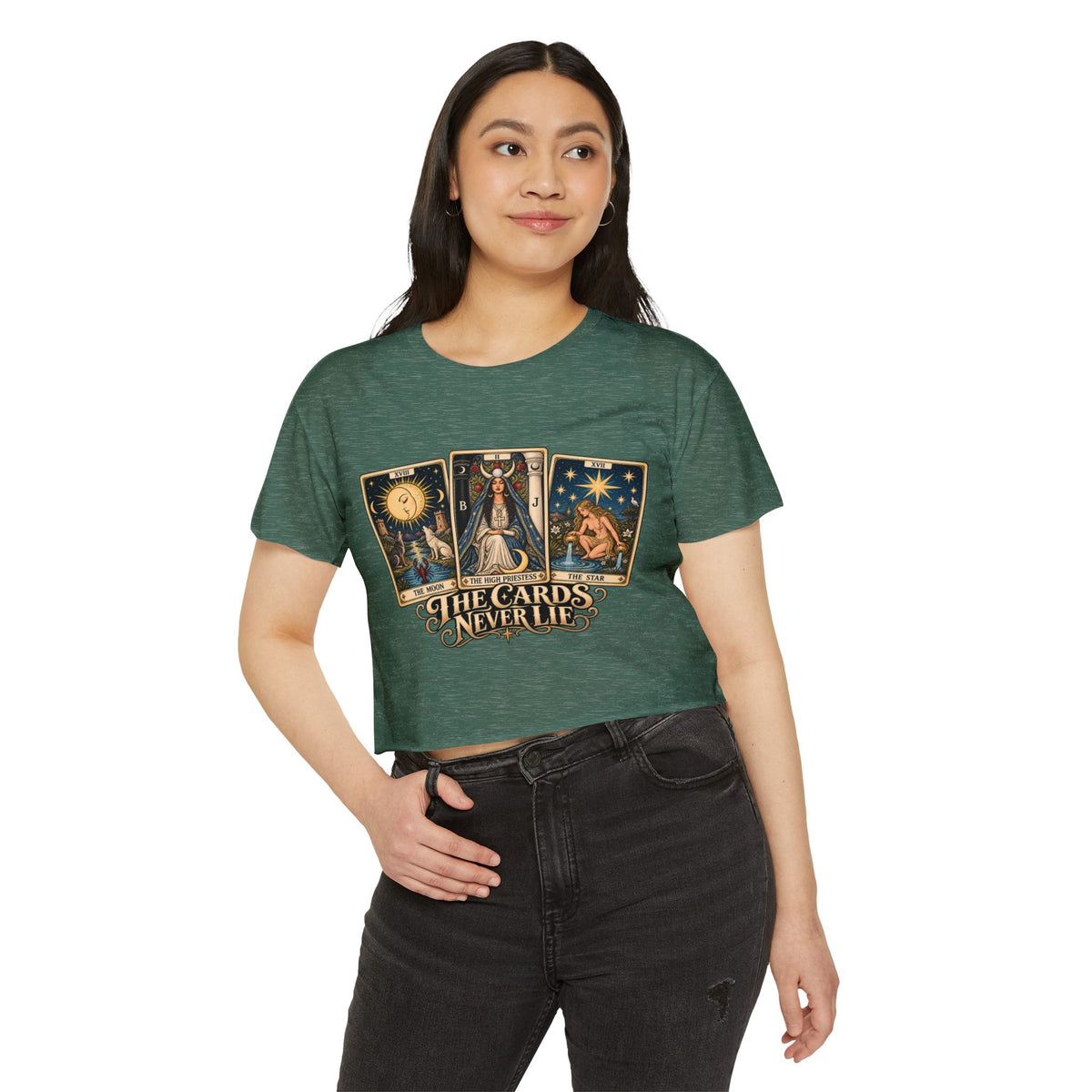 The Cards Never Lie Tarot Crop Top | Witchy Festival Top | Tarot Lover Shirt