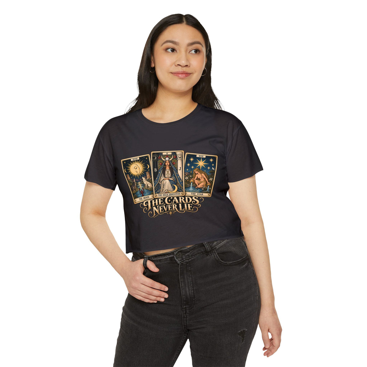 The Cards Never Lie Tarot Crop Top | Witchy Festival Top | Tarot Lover Shirt