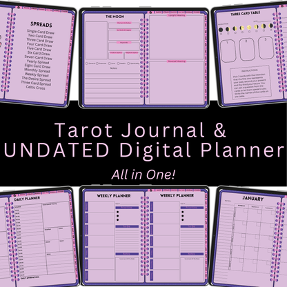 Undated Digital Tarot Planner & Journal - My Digital Tarot Journal