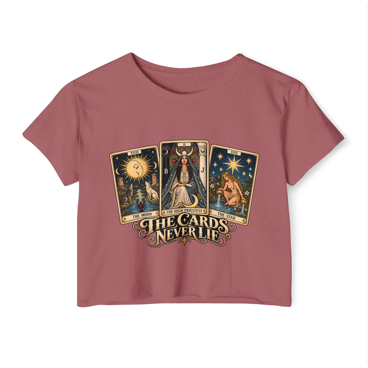 The Cards Never Lie Tarot Crop Top | Witchy Festival Top | Tarot Lover Shirt