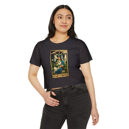 420 High Priestess Tarot Crop Top | Witchy Cannabis Festival Shir