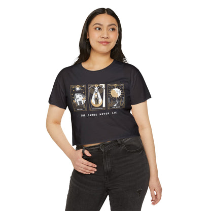 The Cards Never Lie Tarot Crop Top | Witchy Festival Shirt | Tarot Lover Gift