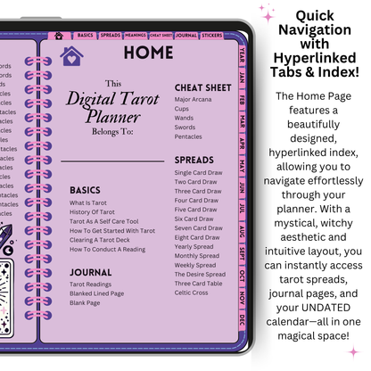 Undated Digital Tarot Planner & Journal - My Digital Tarot Journal