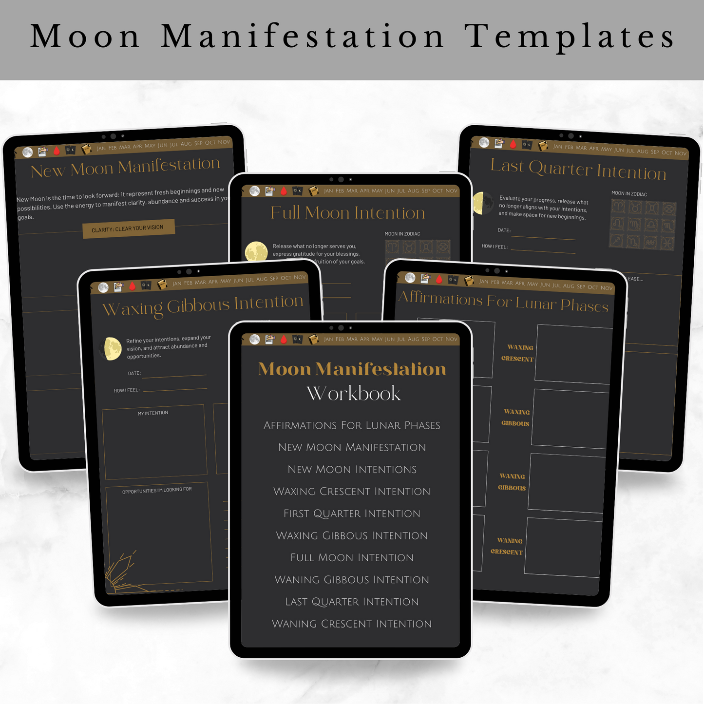 Moonlight Alchemy: Manifest With The Moon 2024 Digital Planner