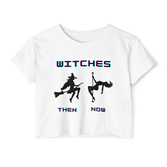 Pole Dancing Witch Crop Top | Funny Pole Dancer Shirt | Witchy Aerial Fitness Tee