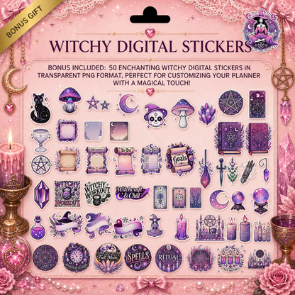2027 Witchy Digital Planner & GoodNotes Grimoire / Book Of Shadows, Tarot Journal, Spell Book, Moon Manifestation, Daily/Weekly Planning