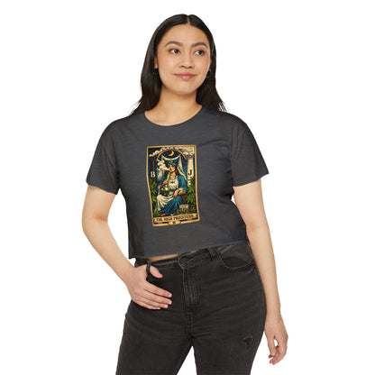 420 High Priestess Tarot Crop Top | Witchy Cannabis Festival Shir