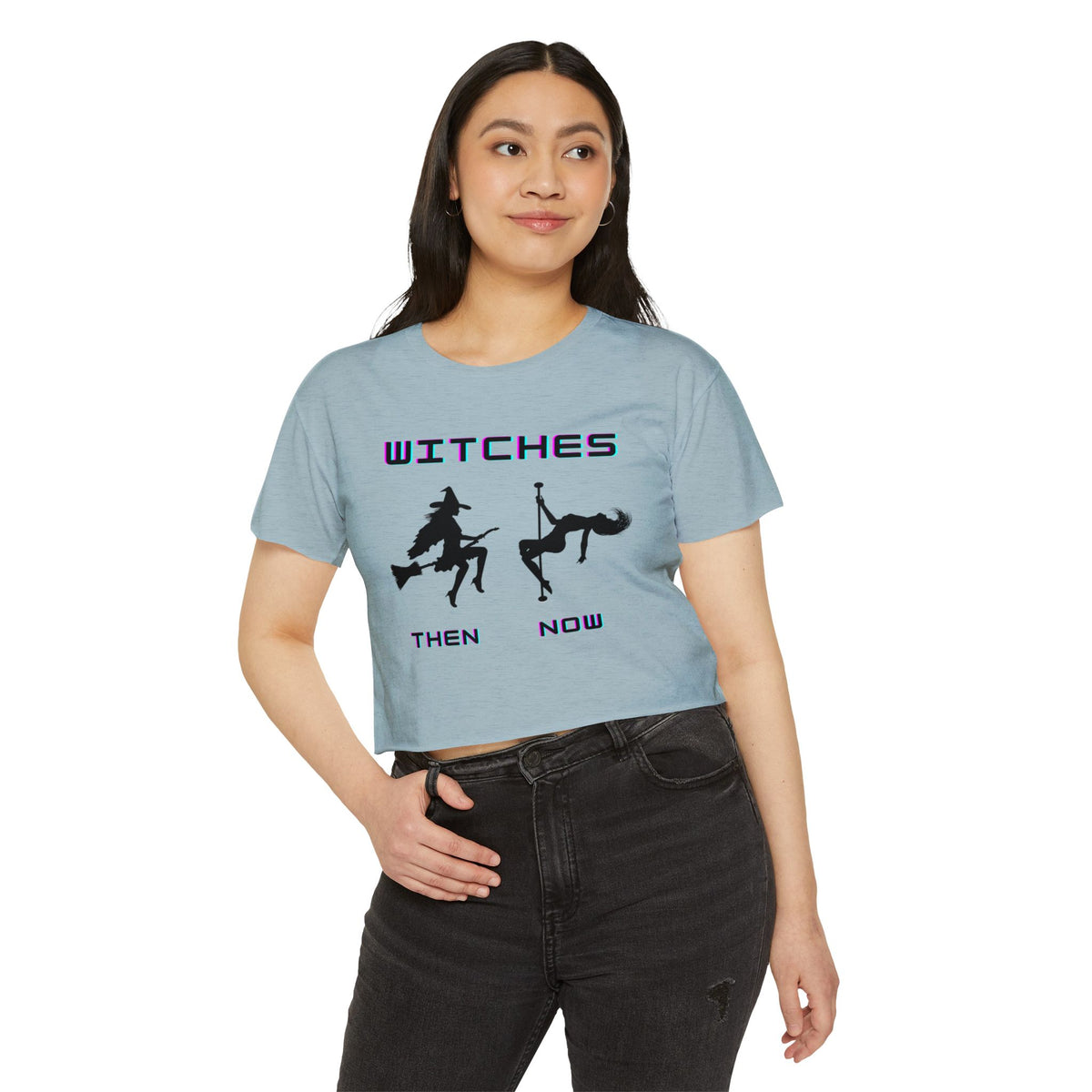 Pole Dancing Witch Crop Top | Funny Pole Dancer Shirt | Witchy Aerial Fitness Tee