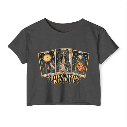 The Cards Never Lie Tarot Crop Top | Witchy Festival Top | Tarot Lover Shirt