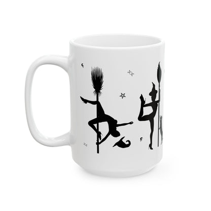 Pole Dancing Witch Mug | Funny Halloween Coffee Mug | Pole Dancer Gift (15oz)